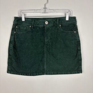 American Eagle Super Stretch Hi-Rise‎ Mini Skirt Green Corduroy Casual Size 10